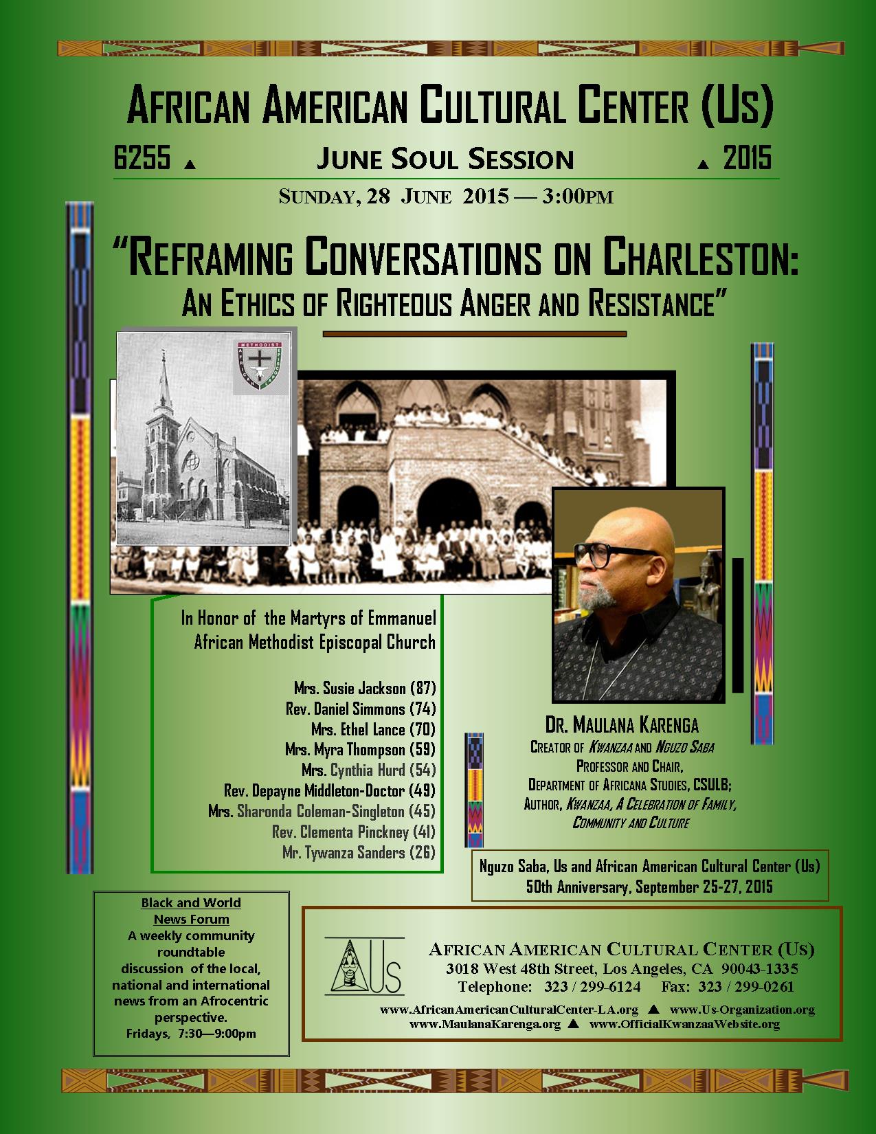 06-28-15 Dr. Maulana Karenga-Reframing Conversations on Charleston