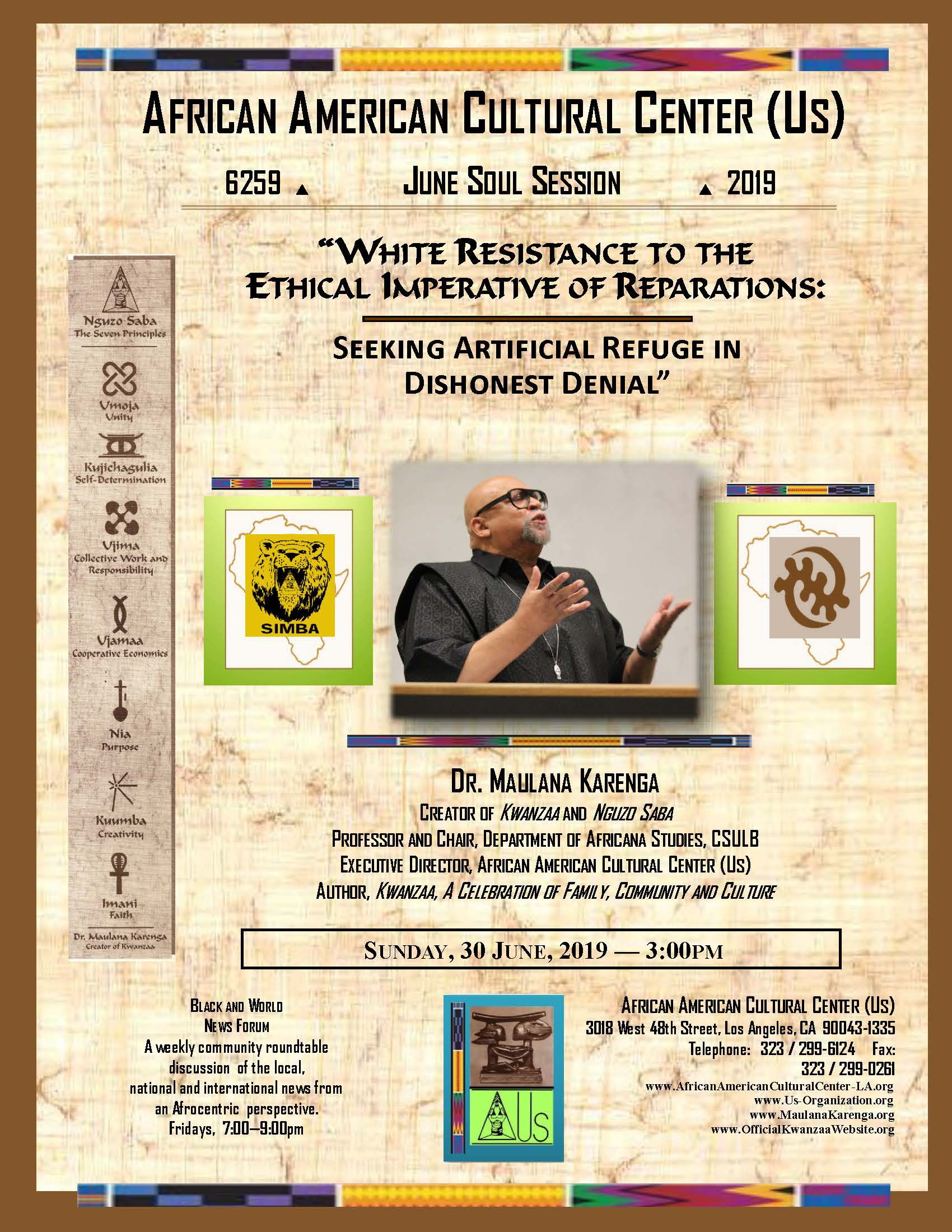 06-30-19 Dr. Maulana Karenga–Whites Resisting Reparations (1)